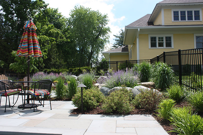 Pool side living landscaping