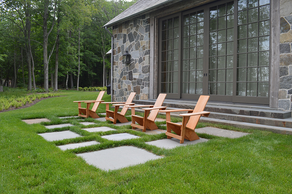 modern stone patio installation